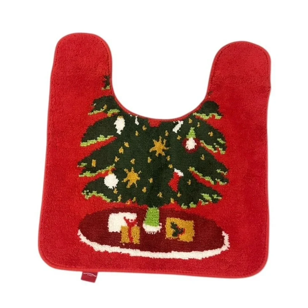 Target Wondershop Contour Bath Rug and Standard Lid Cover Set Christmas Tree